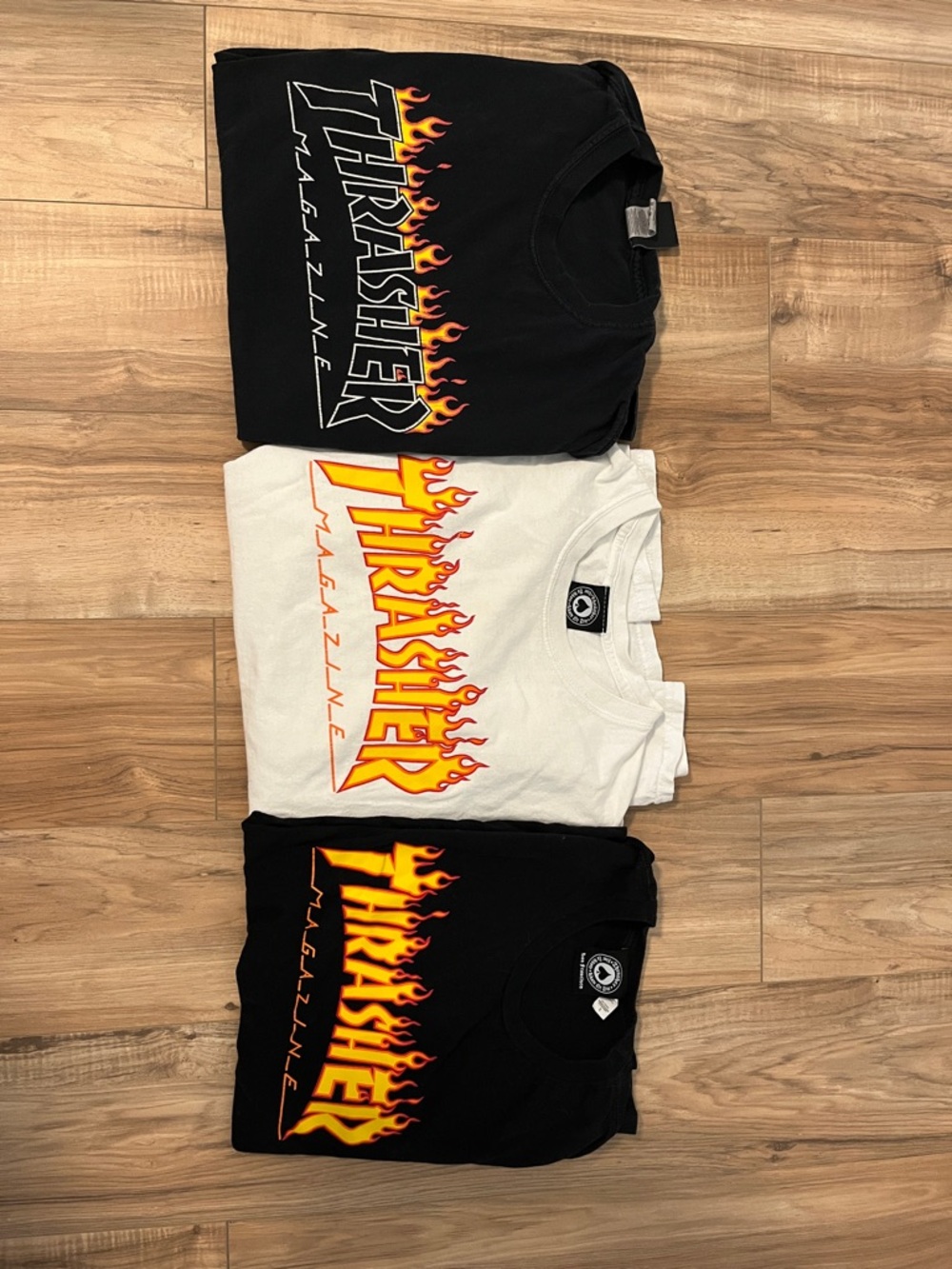 Thrasher Kids' Flame Logo Tee - Black or White